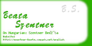 beata szentner business card
